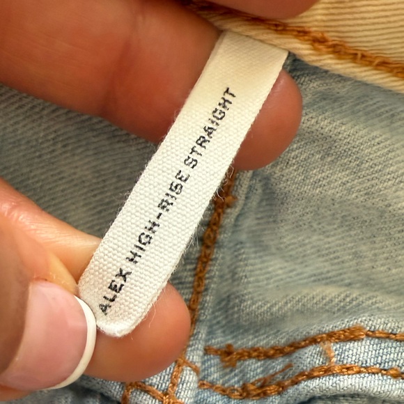 Rag & Bone Alex High Rise Straight Leg Jeans Light Wash Distressed 90s Denim 27 - Picture 10 of 12